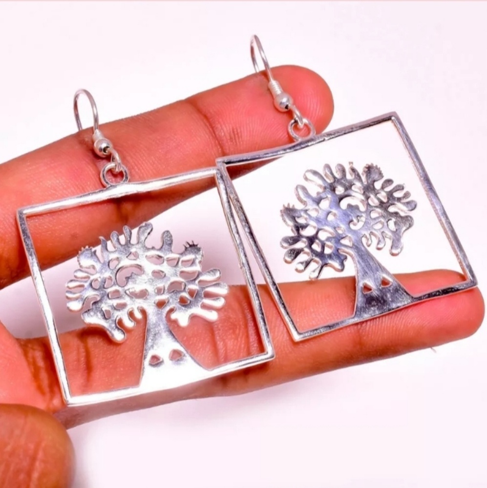 New Tree of Life 925 Silver Earrings.